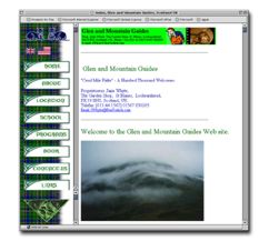 Glen & Mountain Guides Prototype home page